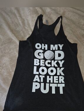 Next Level Apparel Black Racerback Tank Top Golf Themed